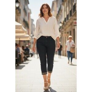 Chico’s Crop Dark Wash Jeans Size 14